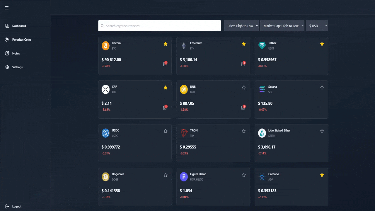 An image of the CryptoDash project.